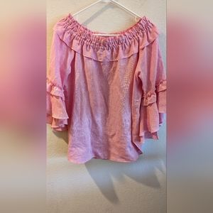 Anthropology Sara Campbell 100% linen blouse SZ M